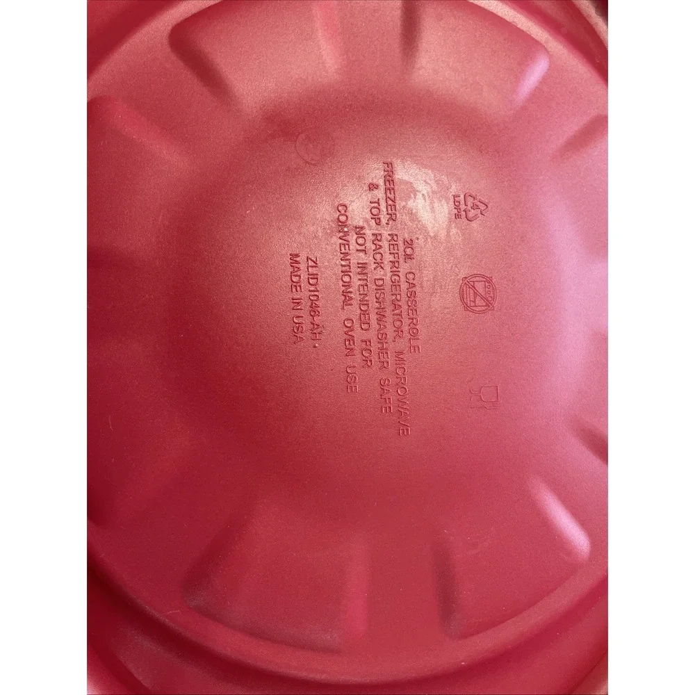 Anchor Hocking‎ 2 Quart Clear Glass Casserole Dish with Plastic Red Lid USA Made